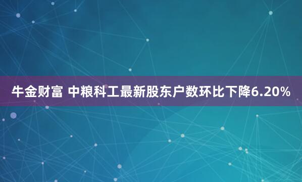 牛金财富 中粮科工最新股东户数环比下降6.20%